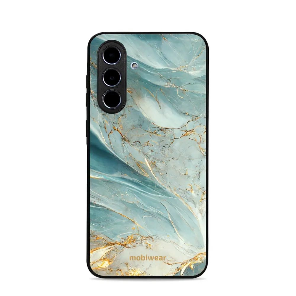 Lesklý kryt Mobiwear Glossy - Samsung Galaxy A56 5G - G022G Zelenkavý a zlatavý mramor