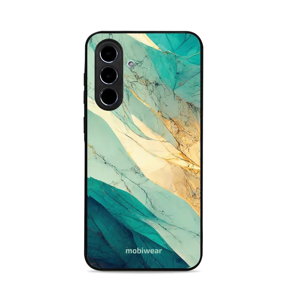 Lesklý kryt Mobiwear Glossy - Samsung Galaxy A56 5G - G024G - Zlatavý a zelenkavý mramor