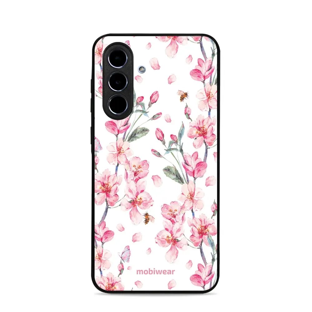 Lesklý kryt Mobiwear Glossy - Samsung Galaxy A56 5G - G033G - Růžové květy