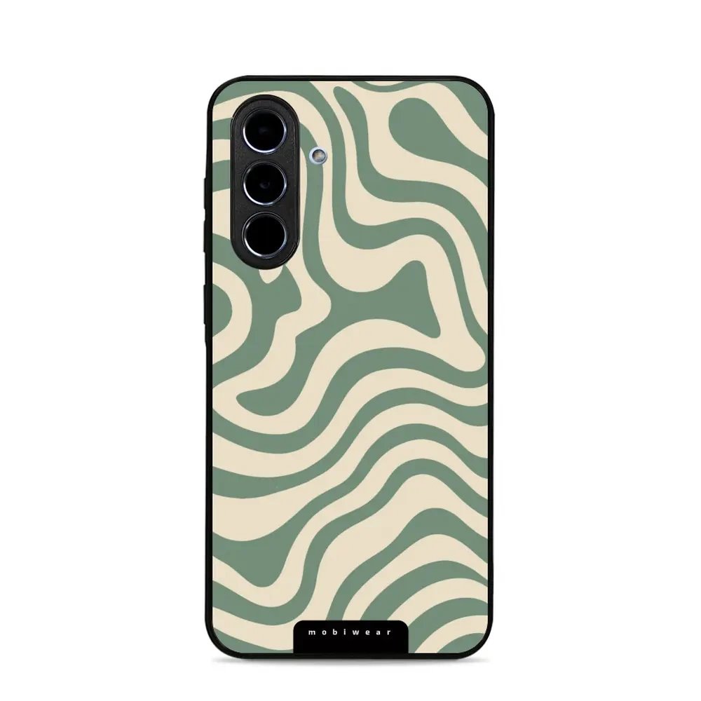 Lesklý kryt Mobiwear Glossy - Samsung Galaxy A56 5G - GA57G Zelené a béžové zkrouceniny