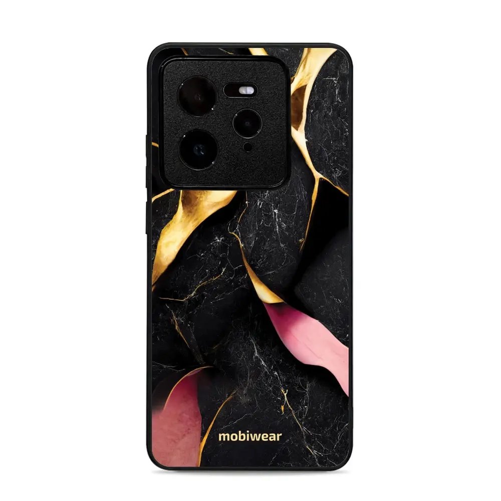 Lesklý kryt Mobiwear Glossy - Realme GT 7 Pro - G021G Černý a zlatavý mramor