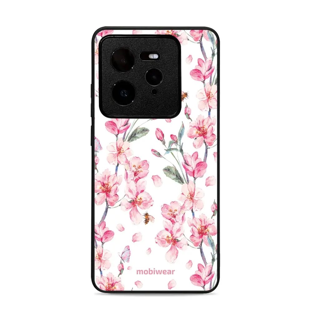 Lesklý kryt Mobiwear Glossy - Realme GT 7 Pro - G033G - Růžové květy