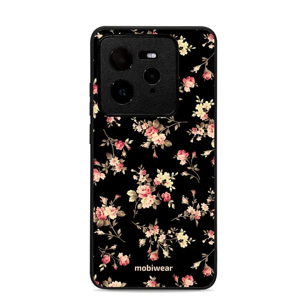 Lesklý kryt Mobiwear Glossy - Realme GT 7 Pro - G039G - Květy na černé
