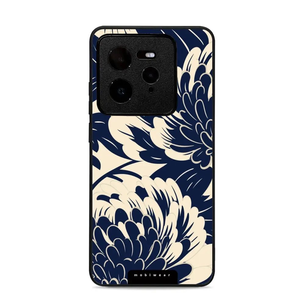 Lesklý kryt Mobiwear Glossy - Realme GT 7 Pro - GA40G Modré a béžové květy