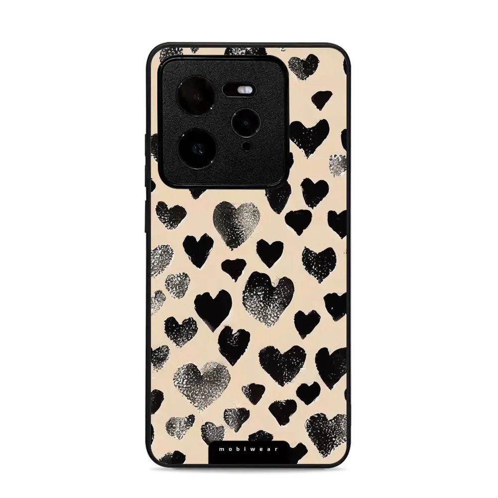 Lesklý kryt Mobiwear Glossy - Realme GT 7 Pro - GA51G Černá srdíčka