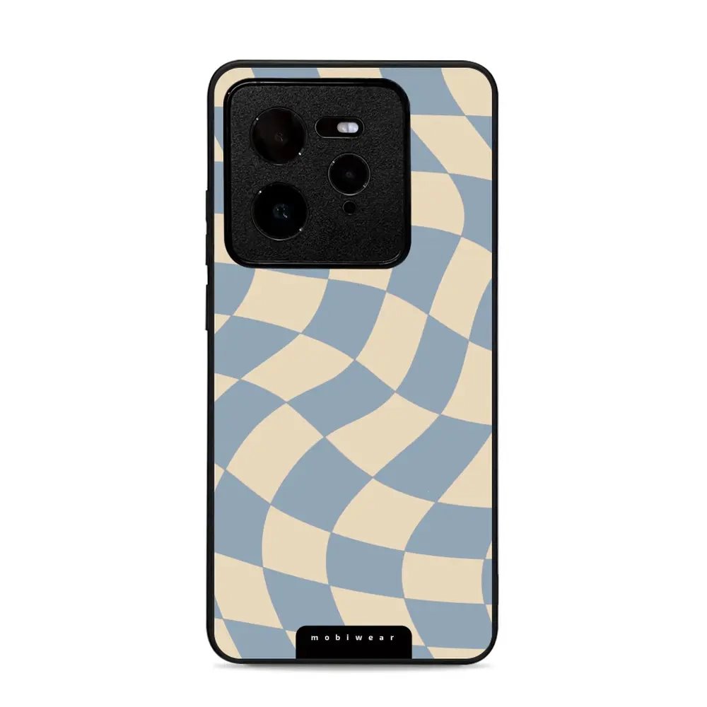 Lesklý kryt Mobiwear Glossy - Realme GT 7 Pro - GA59G Modrá a béžová šachovnice