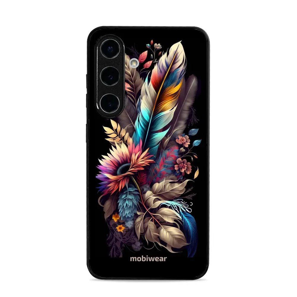 Lesklý kryt Mobiwear Glossy - Samsung Galaxy S25 - G011G Kytice s pírkem