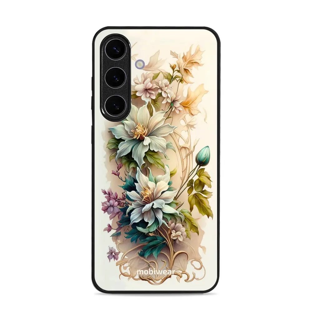 Lesklý kryt Mobiwear Glossy - Samsung Galaxy S25 Plus - G014G Krémové květy