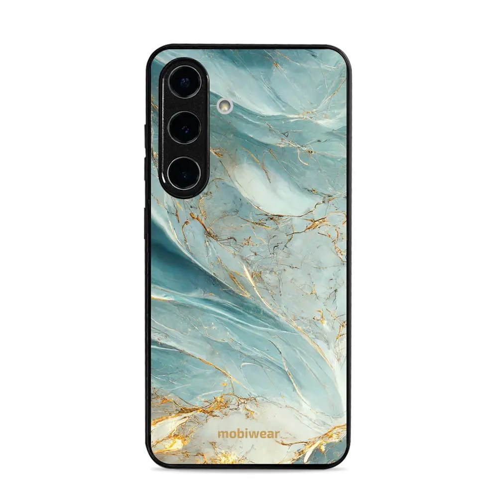 Lesklý kryt Mobiwear Glossy - Samsung Galaxy S25 - G022G Zelenkavý a zlatavý mramor