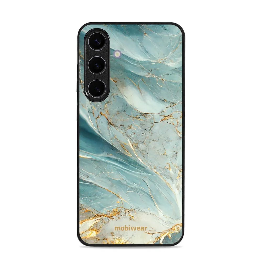 Lesklý kryt Mobiwear Glossy - Samsung Galaxy S25 Plus - G022G Zelenkavý a zlatavý mramor
