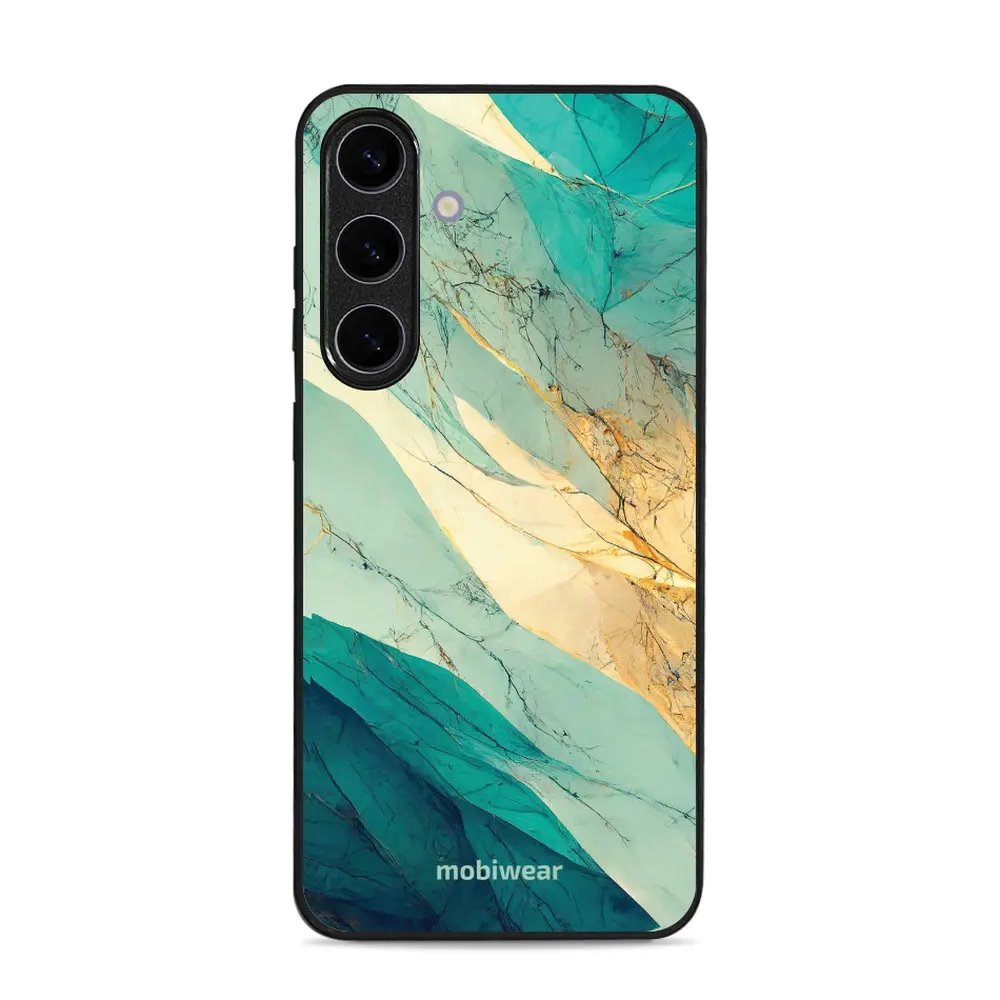 Lesklý kryt Mobiwear Glossy - Samsung Galaxy S25 Plus - G024G - Zlatavý a zelenkavý mramor