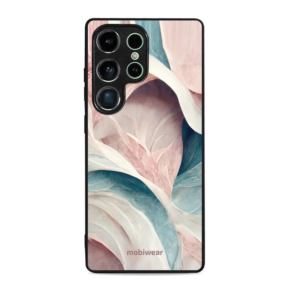 Lesklý kryt Mobiwear Glossy - Samsung Galaxy S25 Ultra - G026G - Růžový a zelenkavý mramor