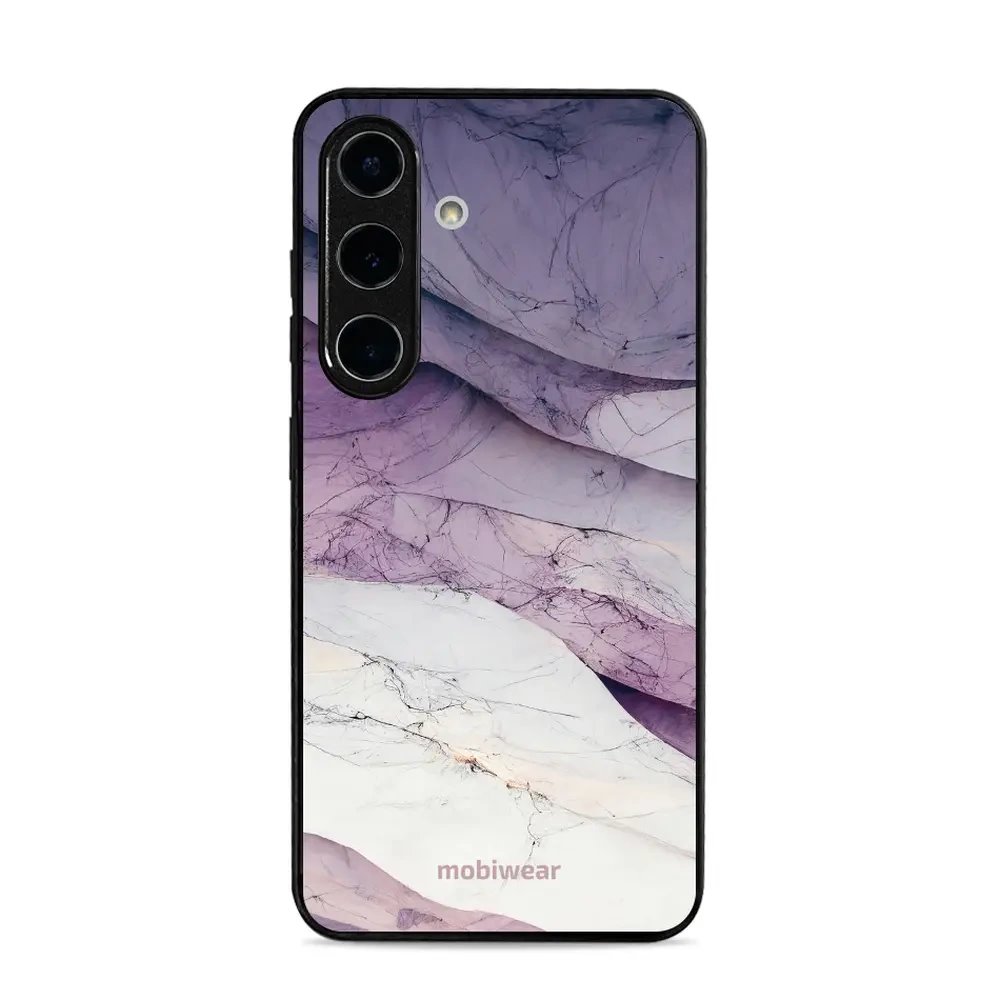 Lesklý kryt Mobiwear Glossy - Samsung Galaxy S25 - G028G - Bílý a fialový mramor