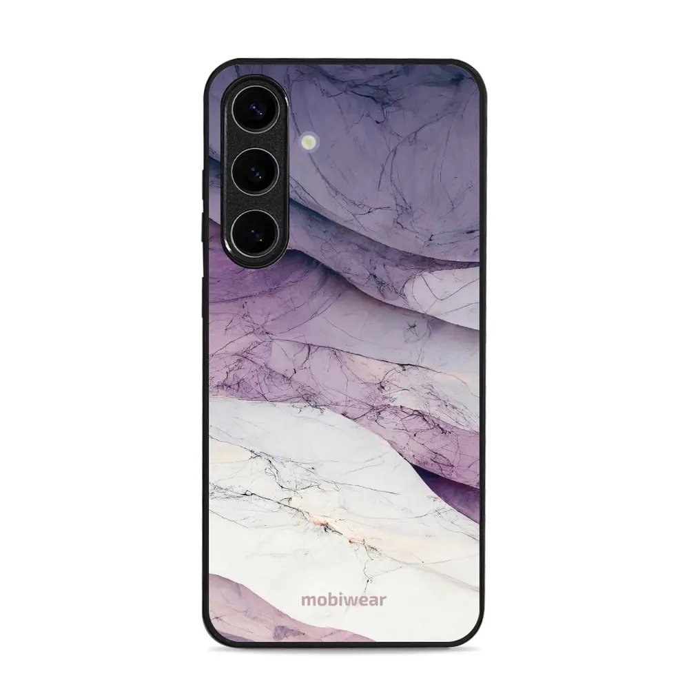 Lesklý kryt Mobiwear Glossy - Samsung Galaxy S25 Plus - G028G - Bílý a fialový mramor