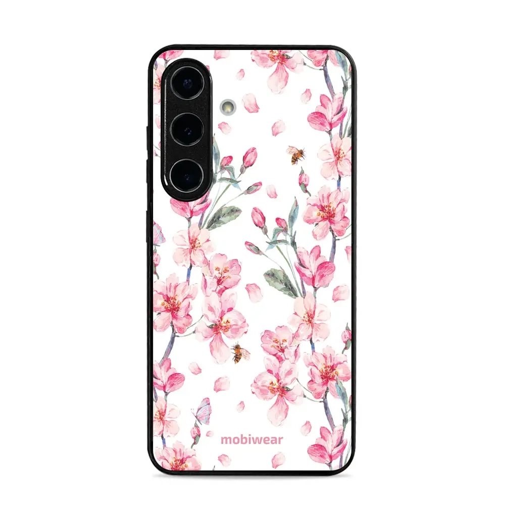 Lesklý kryt Mobiwear Glossy - Samsung Galaxy S25 - G033G - Růžové květy