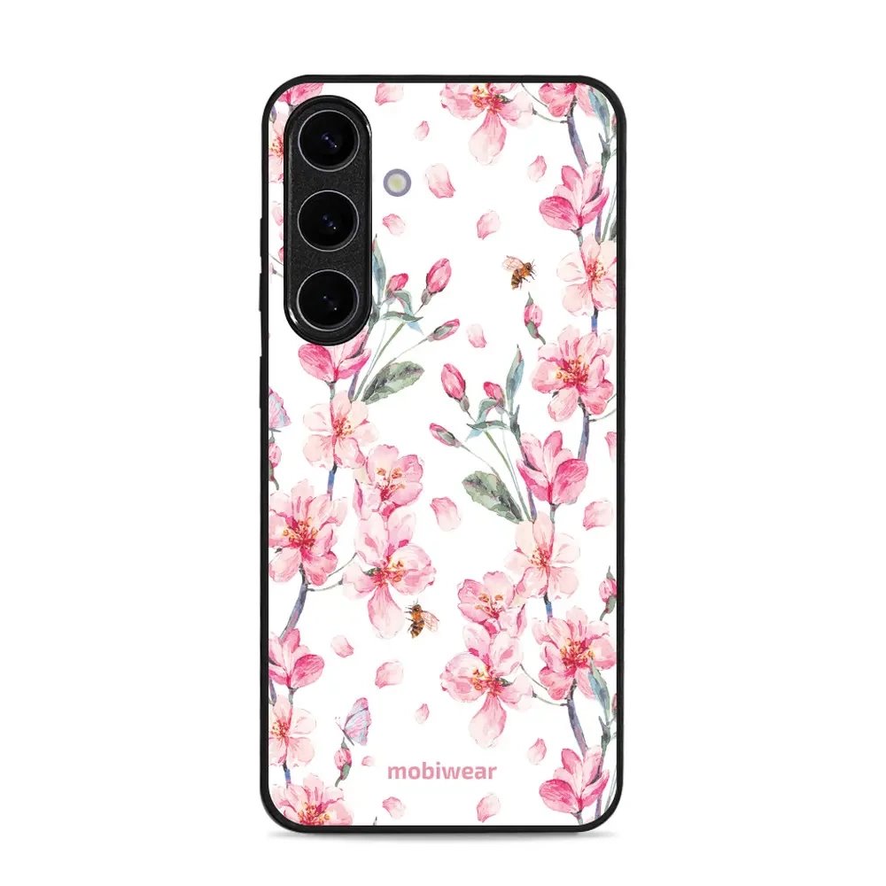 Lesklý kryt Mobiwear Glossy - Samsung Galaxy S25 Plus - G033G - Růžové květy