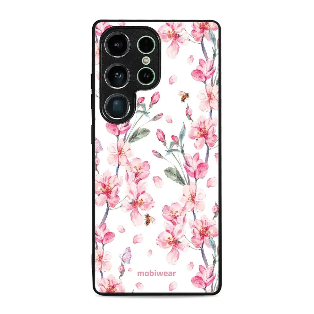 Lesklý kryt Mobiwear Glossy - Samsung Galaxy S25 Ultra - G033G - Růžové květy