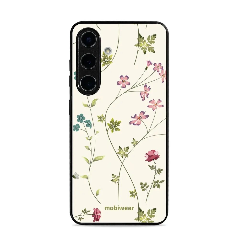 Lesklý kryt Mobiwear Glossy - Samsung Galaxy S25 - G035G - Tenké rostlinky s květy