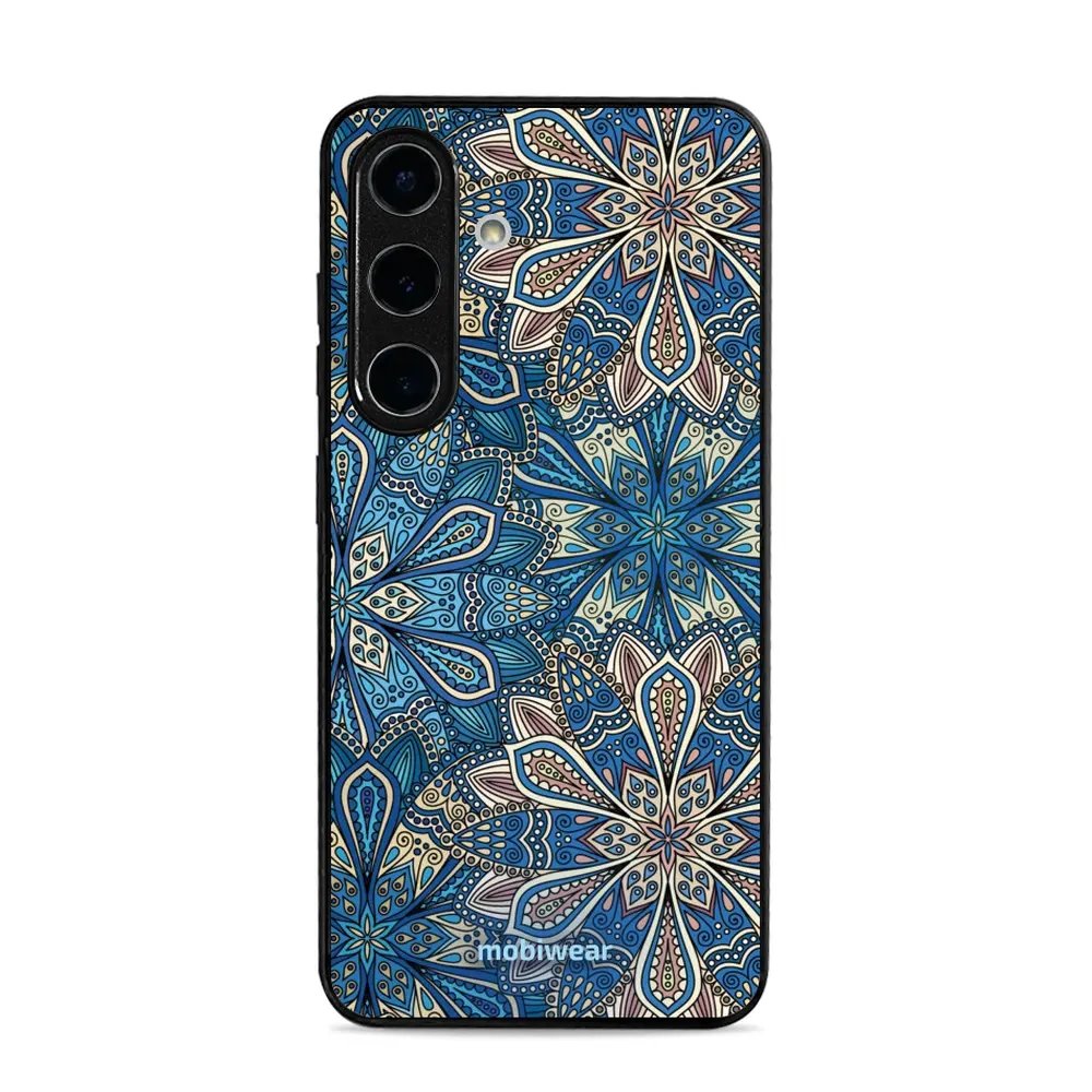 Lesklý kryt Mobiwear Glossy - Samsung Galaxy S25 - G038G - Modré mandala květy