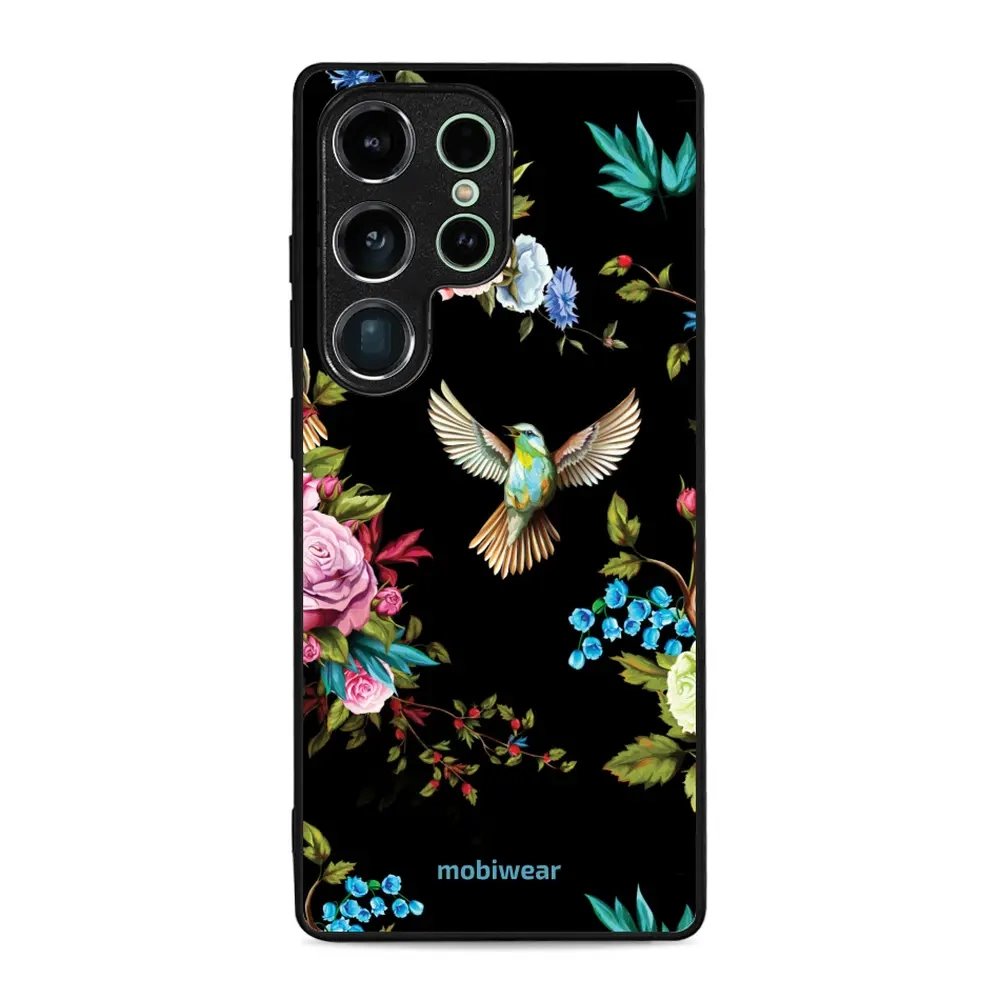 Lesklý kryt Mobiwear Glossy - Samsung Galaxy S25 Ultra - G041G - Ptáček a květy