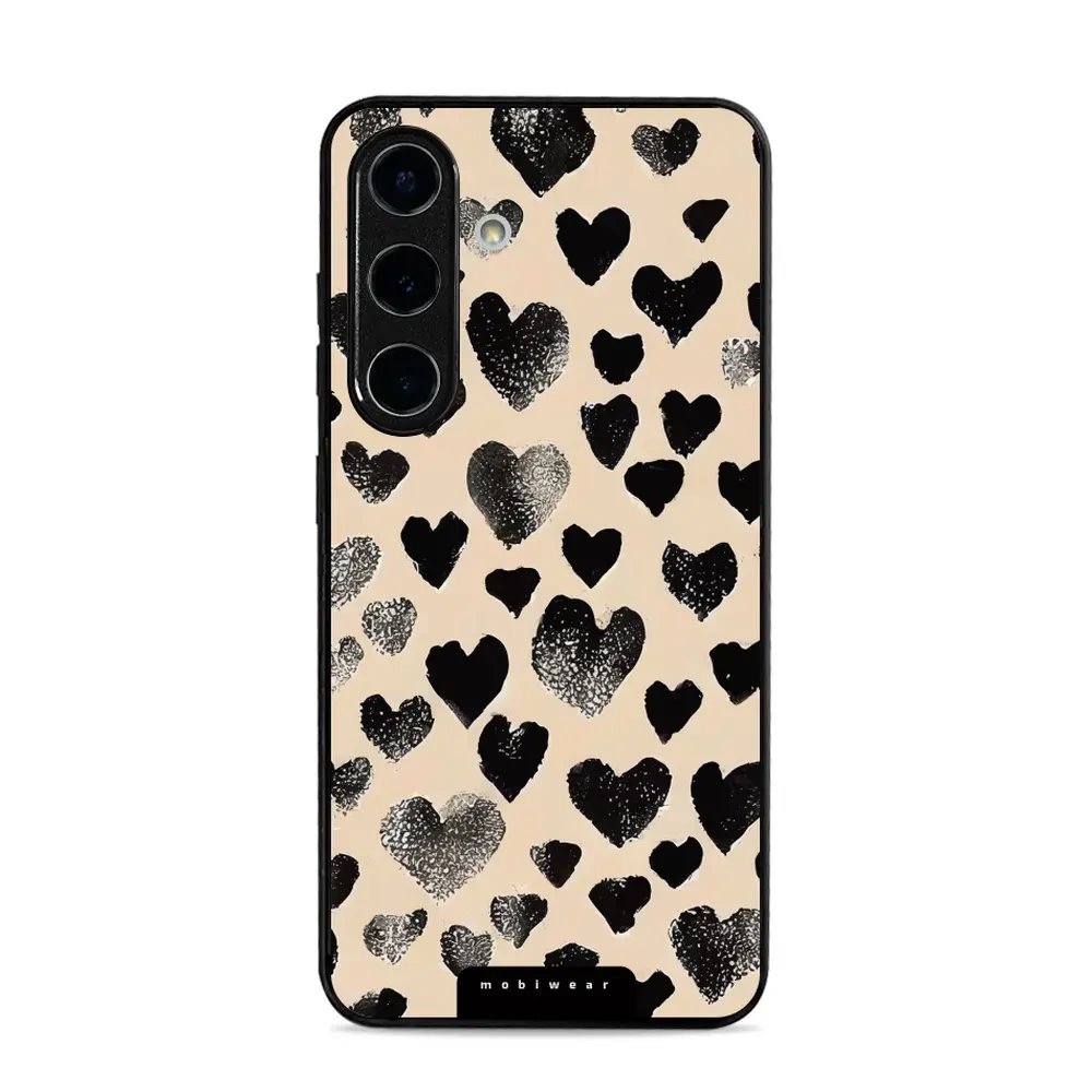 Lesklý kryt Mobiwear Glossy - Samsung Galaxy S25 - GA51G Černá srdíčka