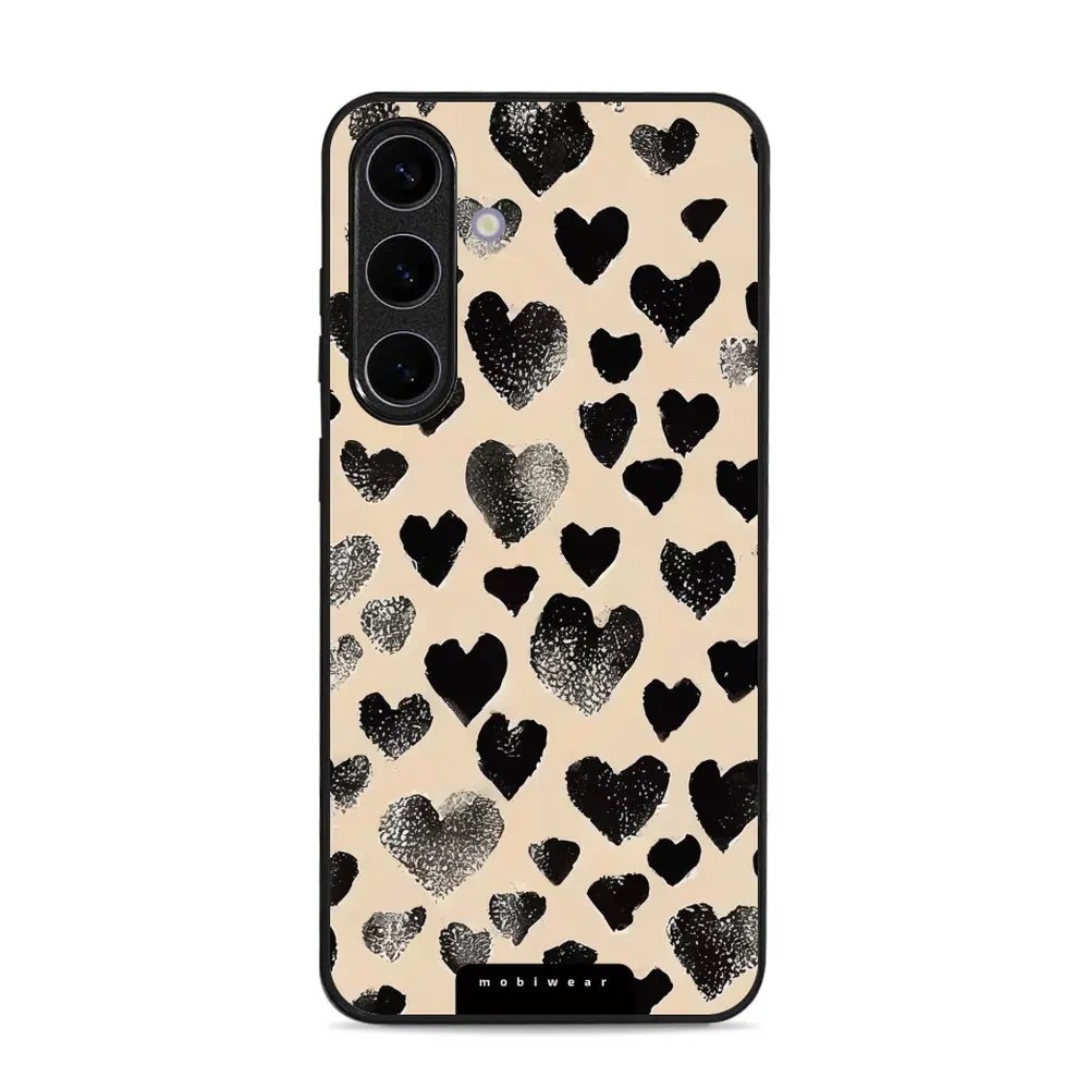 Lesklý kryt Mobiwear Glossy - Samsung Galaxy S25 Plus - GA51G Černá srdíčka