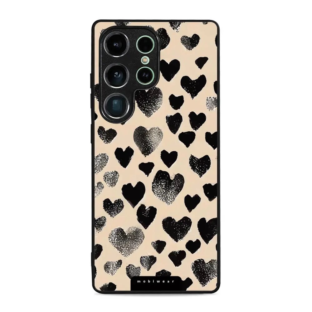 Lesklý kryt Mobiwear Glossy - Samsung Galaxy S25 Ultra - GA51G Černá srdíčka