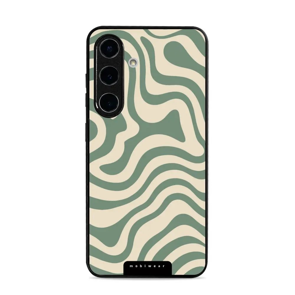 Lesklý kryt Mobiwear Glossy - Samsung Galaxy S25 - GA57G Zelené a béžové zkrouceniny