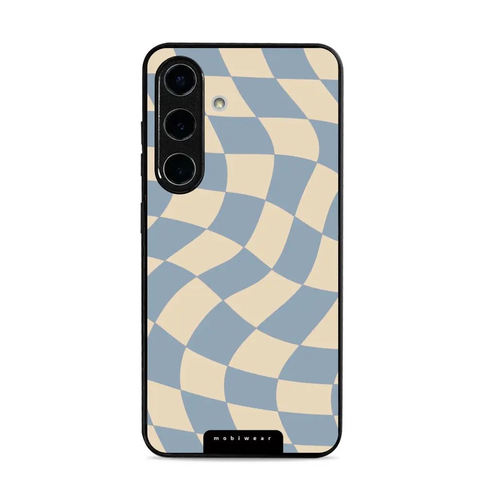 Lesklý kryt Mobiwear Glossy - Samsung Galaxy S25 - GA59G Modrá a béžová šachovnice