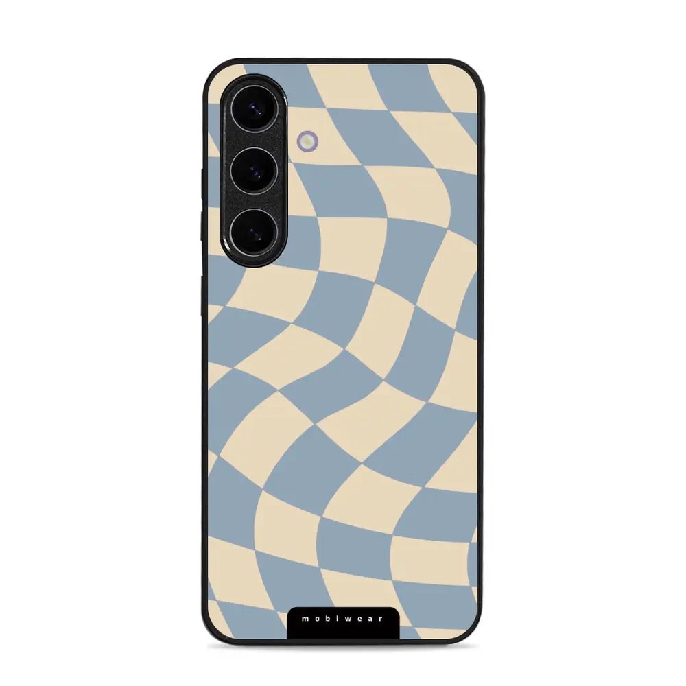Lesklý kryt Mobiwear Glossy - Samsung Galaxy S25 Plus - GA59G Modrá a béžová šachovnice