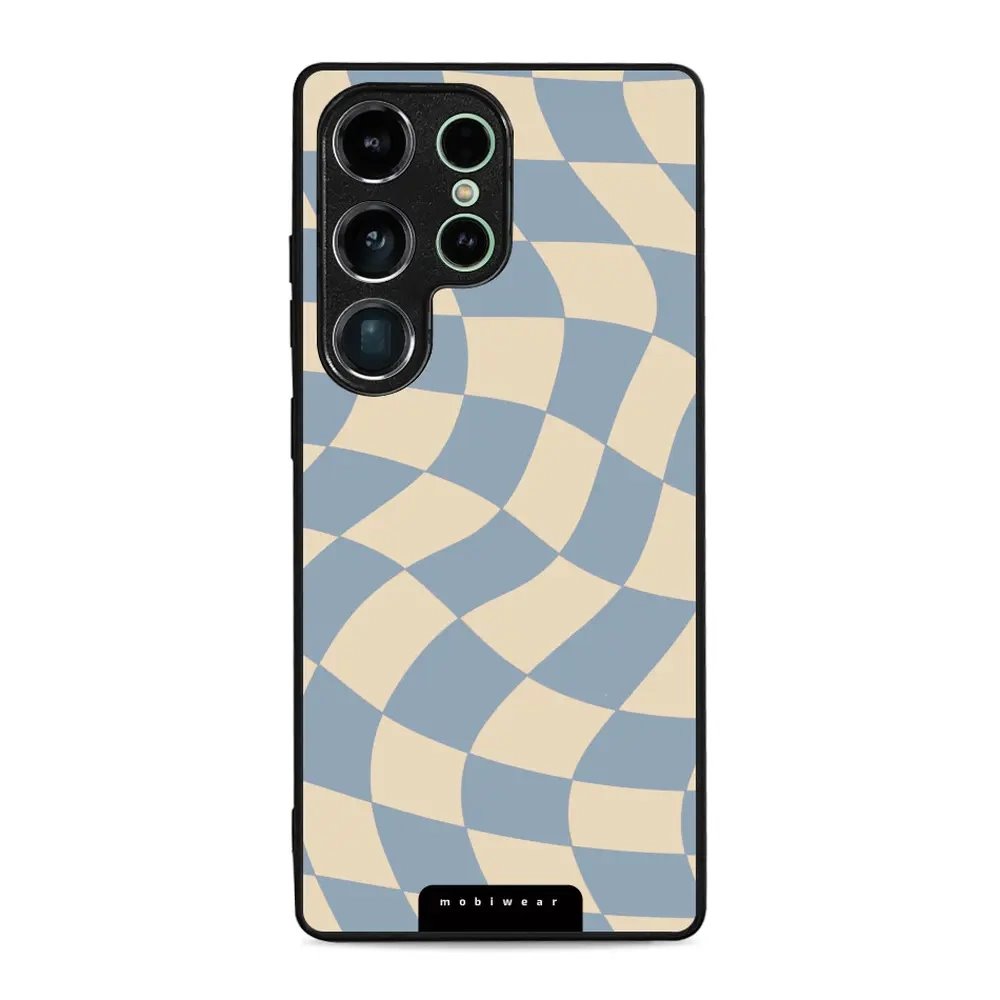 Lesklý kryt Mobiwear Glossy - Samsung Galaxy S25 Ultra - GA59G Modrá a béžová šachovnice