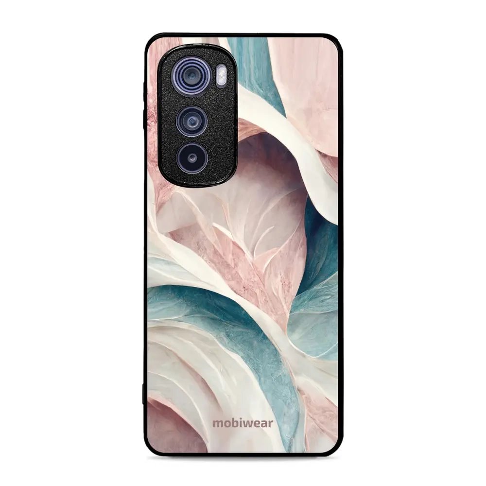 Lesklý kryt Mobiwear Glossy - Motorola Edge 30 5G - G026G - Růžový a zelenkavý mramor