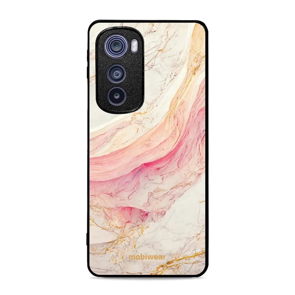 Lesklý kryt Mobiwear Glossy - Motorola Edge 30 5G - G027G - Růžový a zlatavý mramor