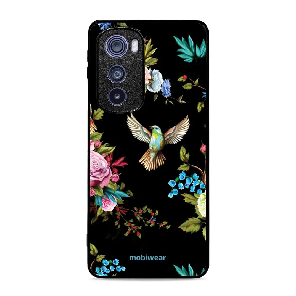 Lesklý kryt Mobiwear Glossy - Motorola Edge 30 5G - G041G - Ptáček a květy