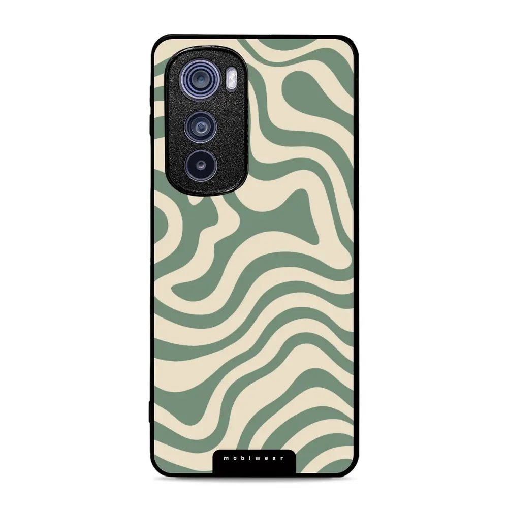 Lesklý kryt Mobiwear Glossy - Motorola Edge 30 5G - GA57G Zelené a béžové zkrouceniny