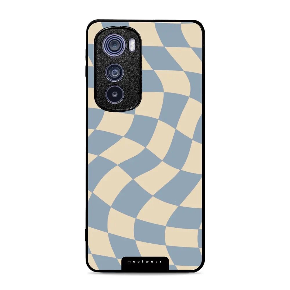 Lesklý kryt Mobiwear Glossy - Motorola Edge 30 5G - GA59G Modrá a béžová šachovnice