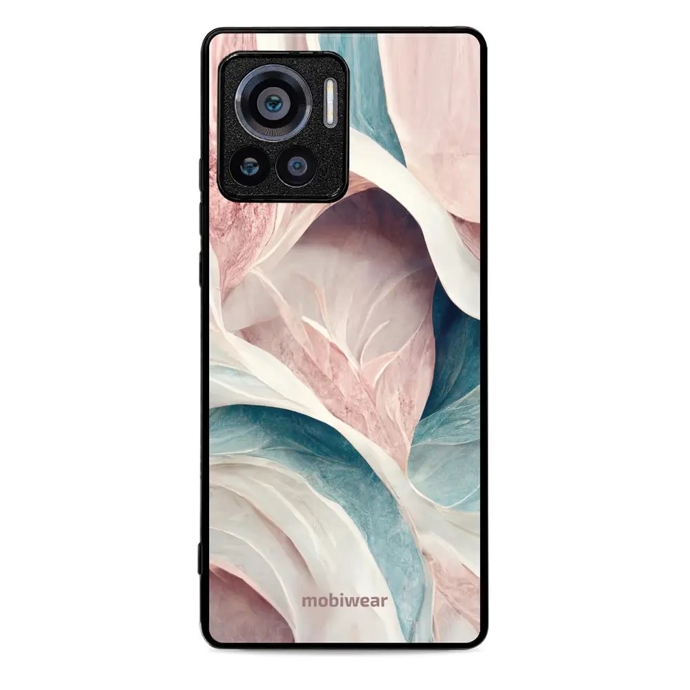 Lesklý kryt Mobiwear Glossy - Motorola Edge 30 Ultra - G026G - Růžový a zelenkavý mramor