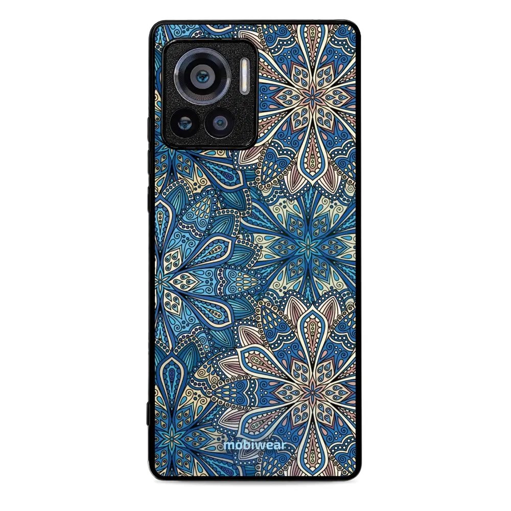 Lesklý kryt Mobiwear Glossy - Motorola Edge 30 Ultra - G038G - Modré mandala květy