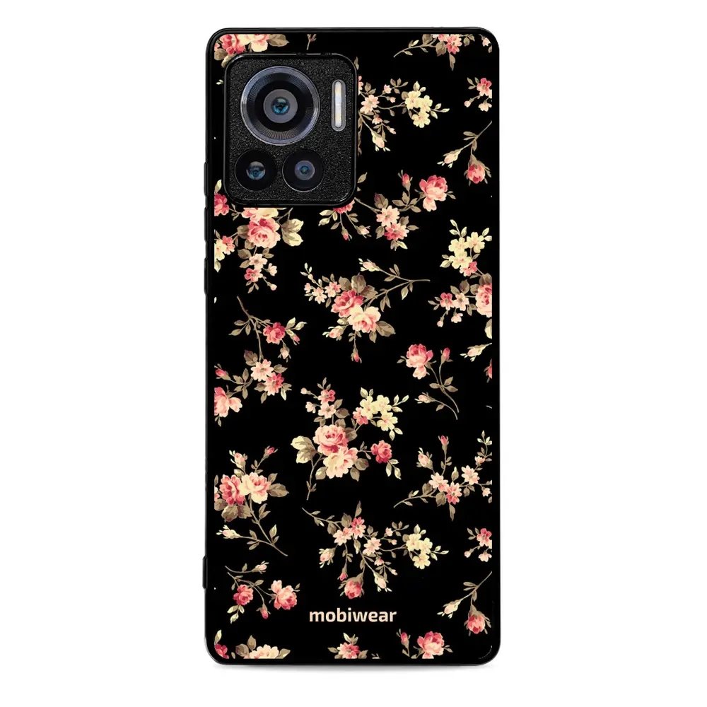 Lesklý kryt Mobiwear Glossy - Motorola Edge 30 Ultra - G039G - Květy na černé