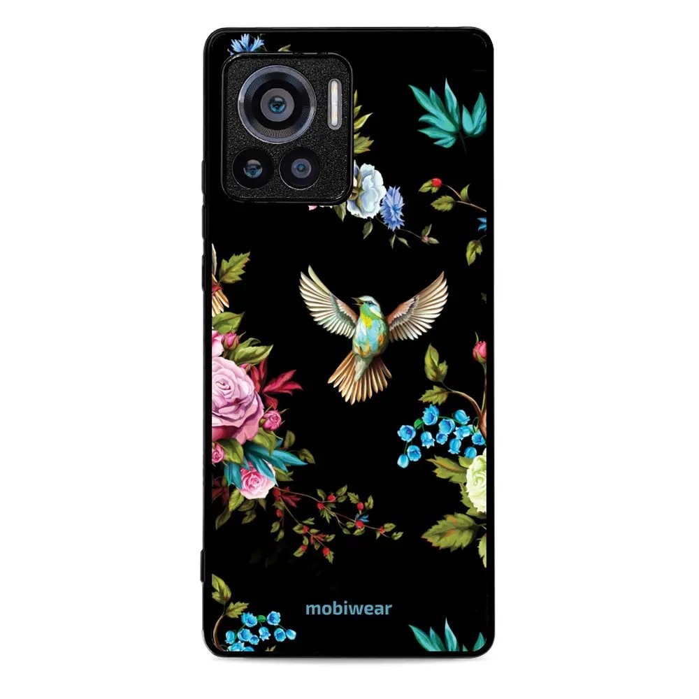 Lesklý kryt Mobiwear Glossy - Motorola Edge 30 Ultra - G041G - Ptáček a květy