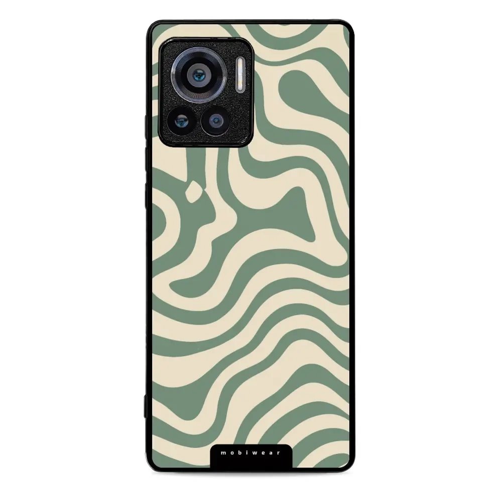 Lesklý kryt Mobiwear Glossy - Motorola Edge 30 Ultra - GA57G Zelené a béžové zkrouceniny