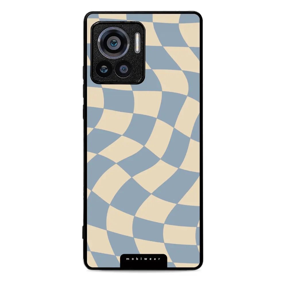 Lesklý kryt Mobiwear Glossy - Motorola Edge 30 Ultra - GA59G Modrá a béžová šachovnice