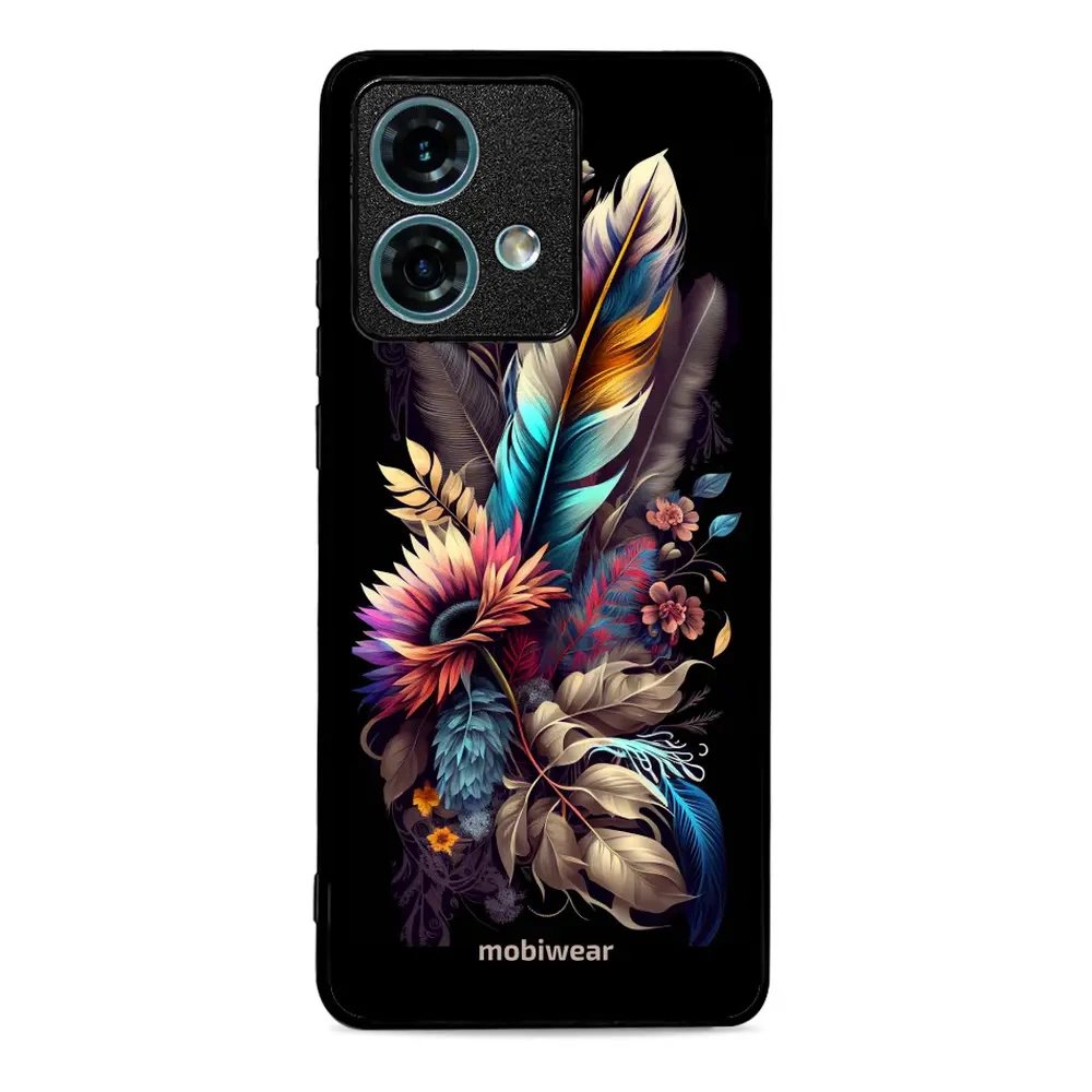 Lesklý kryt Mobiwear Glossy - Motorola Edge 40 Neo - G011G Kytice s pírkem