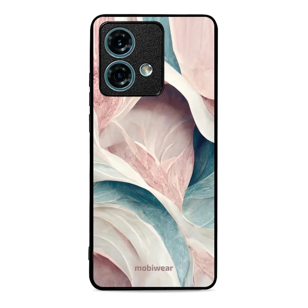 Lesklý kryt Mobiwear Glossy - Motorola Edge 40 Neo - G026G - Růžový a zelenkavý mramor