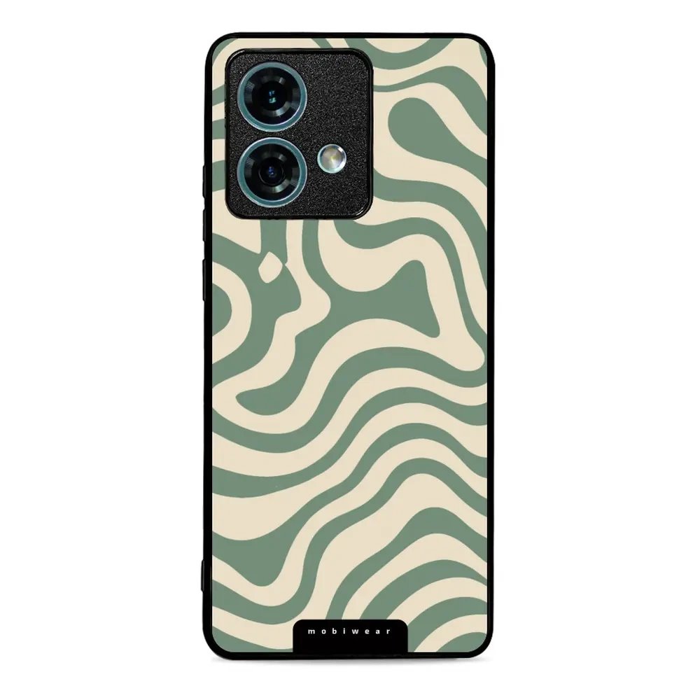 Lesklý kryt Mobiwear Glossy - Motorola Edge 40 Neo - GA57G Zelené a béžové zkrouceniny