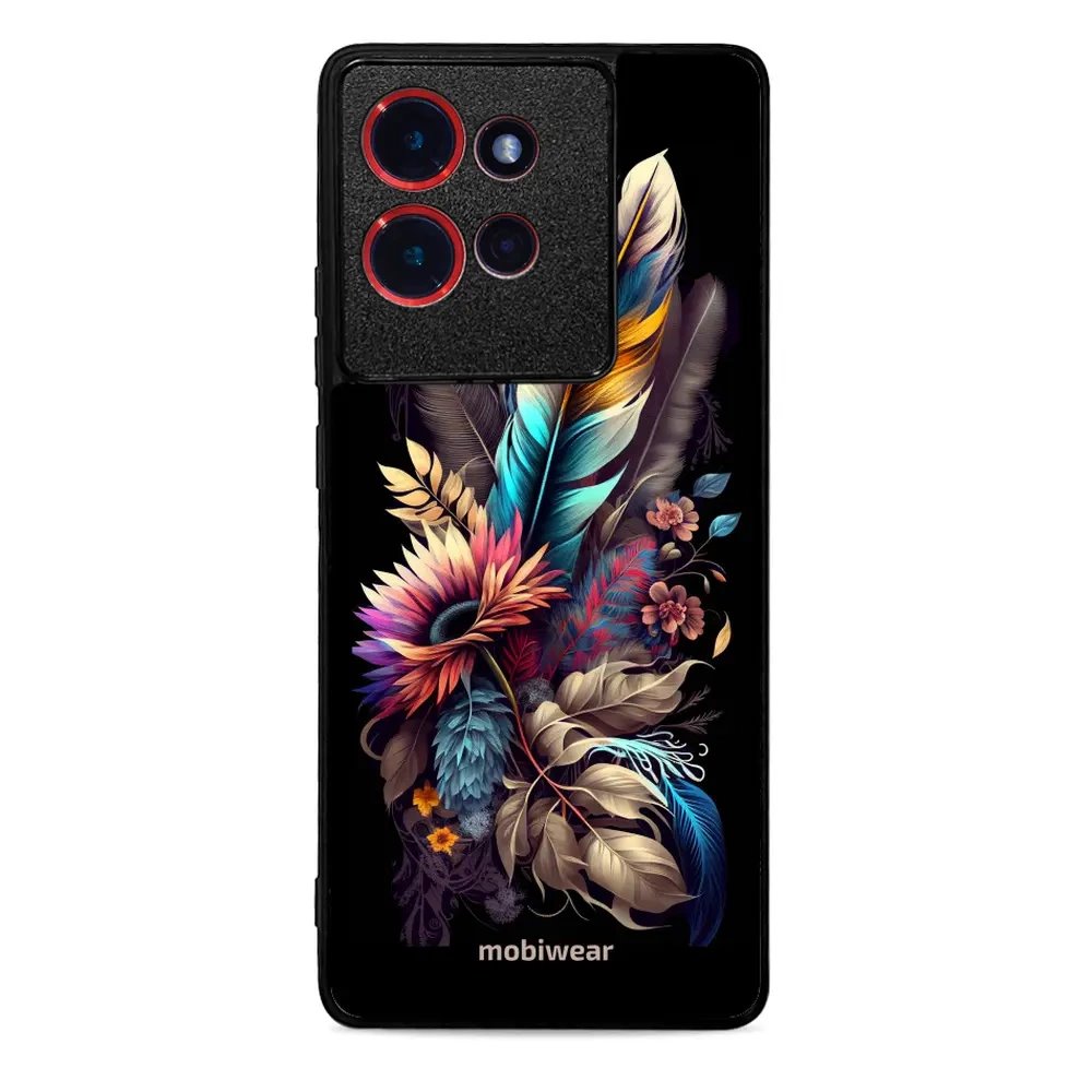 Lesklý kryt Mobiwear Glossy - Motorola Edge 50 - G011G Kytice s pírkem