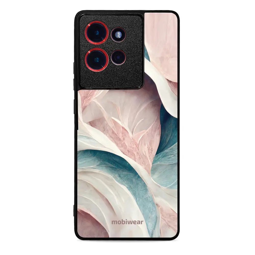 Lesklý kryt Mobiwear Glossy - Motorola Edge 50 - G026G - Růžový a zelenkavý mramor