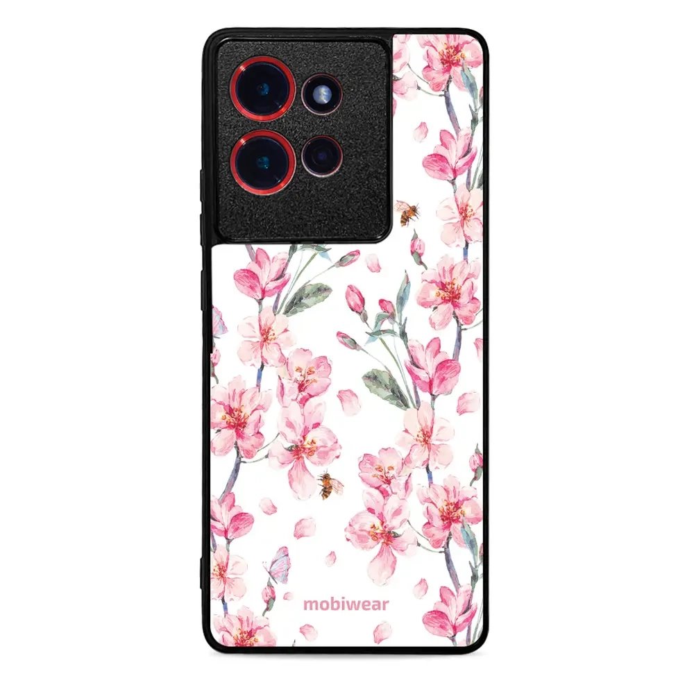 Lesklý kryt Mobiwear Glossy - Motorola Edge 50 - G033G - Růžové květy