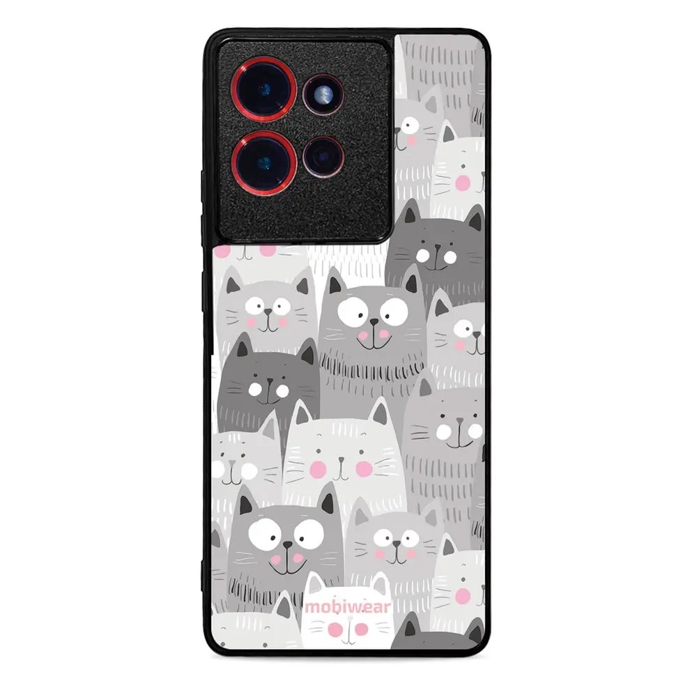 Lesklý kryt Mobiwear Glossy - Motorola Edge 50 - G045G - Kočičky