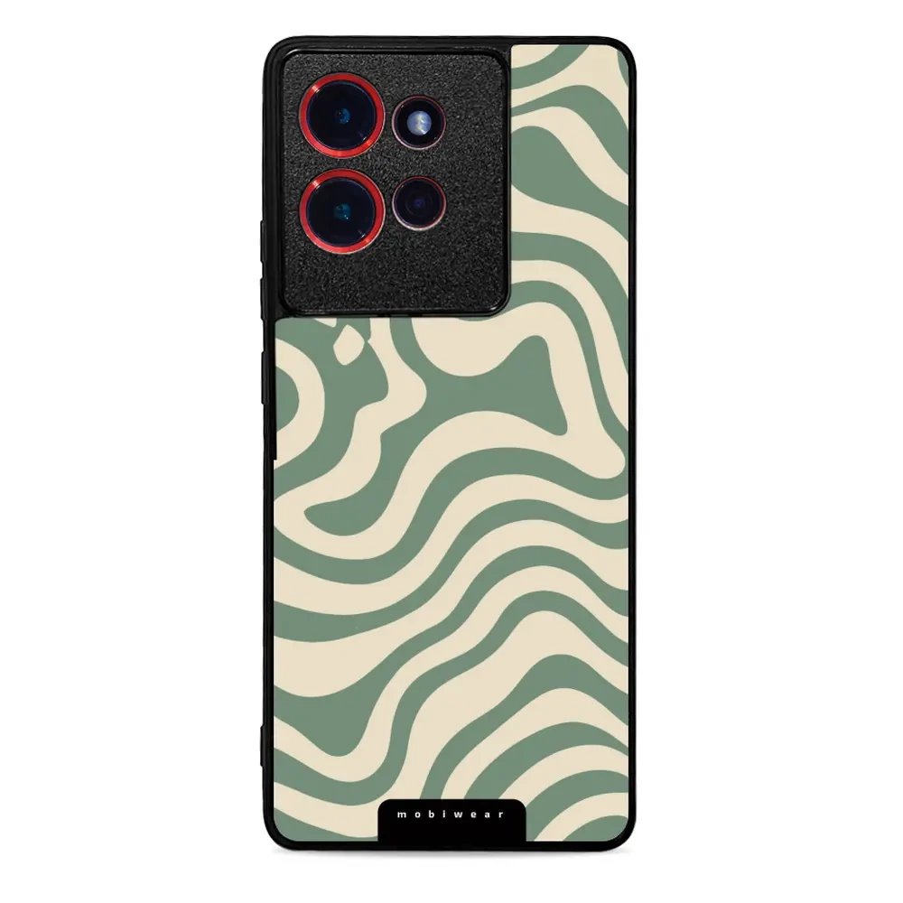 Lesklý kryt Mobiwear Glossy - Motorola Edge 50 - GA57G Zelené a béžové zkrouceniny